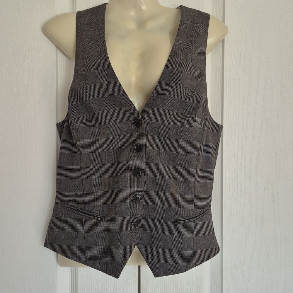 H&M Gray Glen Plaid Womens Vest